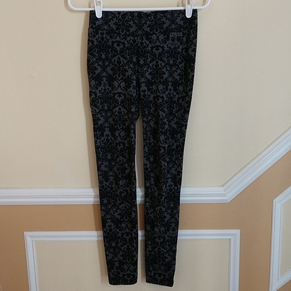 Guess Faux "Lace" Black & Grey Legging size Small